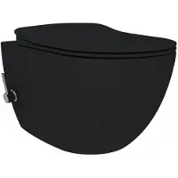 Boss & Wessing BWS Wandcloset Free met Bidetkraan Koud en Warm 51x35x34 cm Zwart (Excl. Zitting)