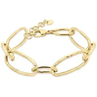 CO88 Collection 8CB-91432 – Dames Armband – Schakelarmband – Grote & Kleine Ringen – Goudkleurig Staal – Verstelbaar – Cadeau voor Vrouwen