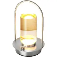 LONGZIMING -Buiten Sfeerlamp - Aluminium + Acryl Lampenkappen - Aanraakbediening - Dimbaar Licht & Drie Kleurtemperaturen - 1 Stuk - Binnen En Buiten Gebruik - Zilver