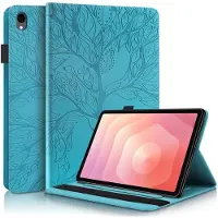 Mobigear Tablethoes geschikt voor Samsung Galaxy Tab S11 Hoes | Tree Bookcase + Stylus Houder - Blauw
