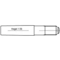 Toolcraft 106180 Conische pen (Ø x l) 12 mm x 14 cm Staal 10 stuk(s)