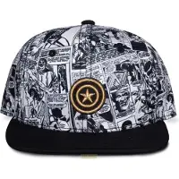 Difuzed Marvel Captain America - Tain America Snapback Pet - Zwart/Wit