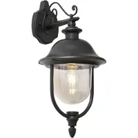QAZQA Klassieke buiten wandlamp zwart met kunststof IP44 - Genoa