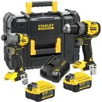 Stanley FATMAX SFMCK211M2T-QW | V20 brushless combikit 18V in koffer (2x 4.0Ah accu + snellader) - SFMCK211M2T-QW
