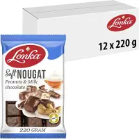 Lonka soft Nougat milkchocolade & peanuts - zachte nougat - 12x220g