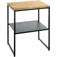 Haku bijzettafel, stalen buis, poedercoating, geolied eiken, B 450 x D 350 x H 600 mm, zwart/eiken