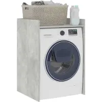 vidaXL Wasmachinekast met opslag Beton 67,5 x 62 x 97 cm Bewerkt hout