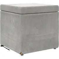 vidaXL Kruk Lichtgrijs 41 x 41 x 40 cm Velvet en Geengineerd Hout