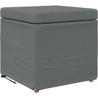 vidaXL Kruk Donkergrijs 41 x 41 x 40 cm Stof en Geëngineerd Hout