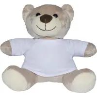 MBW Beer Siggi - knuffelbeer - beige teddybeer - wit T-shirt - 18 cm - pluche - Minifeet -