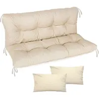 Ferocity - Tuinschommelkussen - Gestept - Zitcomfort - Onderhoudsvriendelijk - Duurzaam - 120 x 50 x 50 x 10 cm - Polyester - Beige