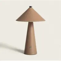 LEDKIA Draadloze Tafellamp - Bruin - Leer - Dimbaar Met Touch - Oplaadbaar Batterij - Luxe & Moderne Tafellamp