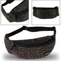 Starpak Zwarte heuptas met ritssluiting 37x9x7 cm Voor de zomer en uitstapjes Telefoontasje Crossbody Reizen - Wandelen - Telefoon - Paspoort - Tasje - Zwart