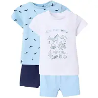 Zippy 3107118501 Korte Mouw Pyjama 2 Eenheden Wit,Blauw 18-24 Months Jongen