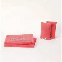 Woody - Set 2 oranje handdoeken en 2 washandjes in badstof - Oranje