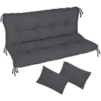 Ferocity - Tuinschommelkussen - Gestept - Zitcomfort - Onderhoudsvriendelijk - Duurzaam - 120 x 50 x 50 x 10 cm - Polyester - Graphit