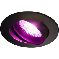 Zigbee smart Inbouwspot Zwart 4.7W | Rond | 73 mm | HUE compatible | RGB-CCT