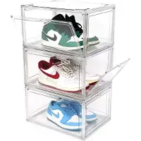 LEGO Sneakerbox Schoenenbox - Transparant - Stapelbaar - Magnetisch - Korte kant te openen