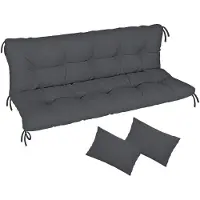 Ferocity - Tuinschommelkussen - Waterafstotend - Zitcomfort - Onderhoudsvriendelijk - Duurzaam - 185 x 50 x 50 x 10 cm - Polyester - Grafiet