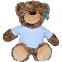 MBW Beer Bodo - knuffelbeer - bruine teddybeer - wit T-shirt - 40 cm - gekrulde pluchen vacht - MiniFeet -