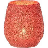 J-Line theelichthouder - glas - rood - large