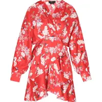 Faina Blousejurk opaal / donkergroen / rood / wit