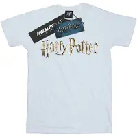 Harry Potter Katoenen T-shirt met logo voor meisjes (Wit)