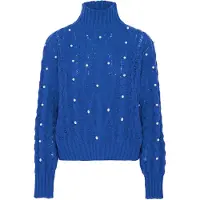 Faina Trui royal blue/koningsblauw / parelwit