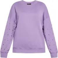 Faina Sweatshirt lavendel / zilver / parelwit