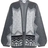 Usha Gebreid vest lichtgrijs / donkergrijs / zwart