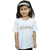 Harry Potter Katoenen T-shirt met logo voor meisjes (Wit)