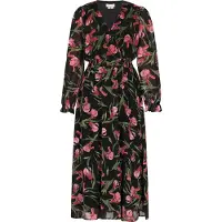 Usha Jurk groen / rosa / pitaja roze / zwart