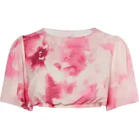 IZIA Blouse met tie-dye-patroon Dames Roze Veelkleurig