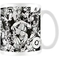 Marvel Tekens Mok (Wit/zwart)