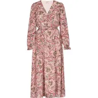 Usha Jurk beige / donkergroen / rood / zwart