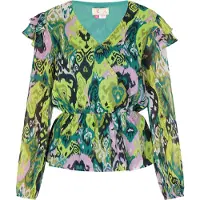 IZIA Blouse groen / lila / zwart