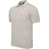 Cappuccino Italia Polo SS Caorle Cable Knit Polo Grijs