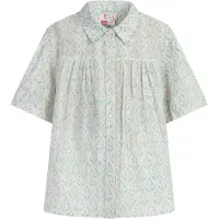 IZIA Blouse turquoise / goud / wit