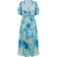 IZIA Jurk crème / turquoise / azuur / hemelsblauw