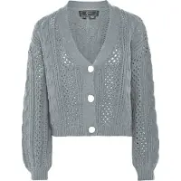 Faina Gebreid vest lichtgrijs