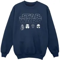 Star Wars Jongens Sweatshirt met Karakterhoofden (Marineblauw)
