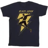 DC Comics Meisjes Zwart Adam Gouden Bout Borst Katoenen T-Shirt (Marineblauw)