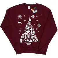 Star Wars Dames/Dames Kerstboom Sweatshirt (Bourgondië)