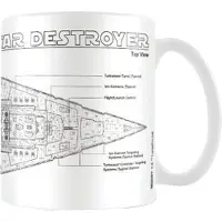 Star Wars Star Destroyer schets mok (Wit/zwart)