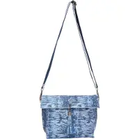 Faina Schoudertas marine / hemelsblauw / wit