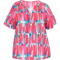 Usha Grote maat blouse Dames roos