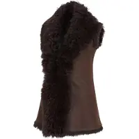 Infinity Leather Dames Bruin Toscana Shearling Nappa Leren Schapenvacht Gilet - Parkes