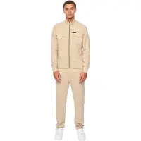 Duck and Cover Heren Tames Volledige Ritssluiting Hoodie en Joggingbroek Set (Steen)