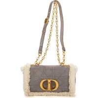 Dior Pre-owned Ltd. Ed. Shearling Caro Small Schoudertas