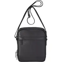 Infinity Leather Echte leren zwarte vintage messenger crossbody reistas - Hawthrone